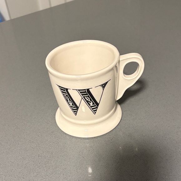 White & Black Monogrammed Mug with W - Picture 2 of 6